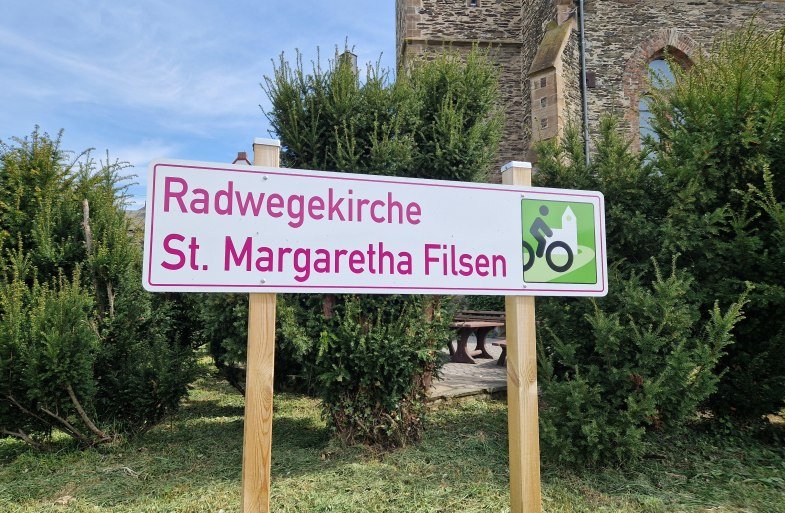 Schild Radwegekirche | &copy; Romantischer Rhein Tourismus GmbH