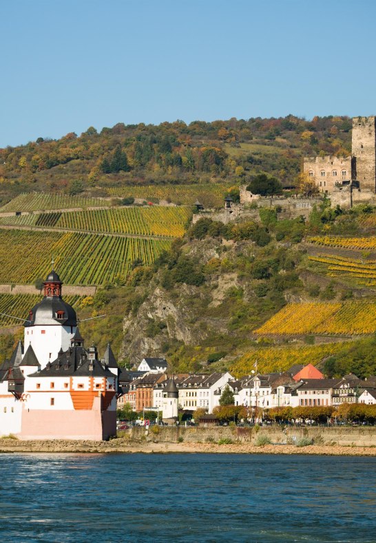 Kaub mit den Burgen Pfalzgrafenstein & Gutenfels | © Henry Tornow/Romantischer Rhein Tourismus GmbH Kaub mit den Burgen Pfalzgrafenstein & Gutenfels | © Henry Tornow/Romantischer Rhein Tourismus GmbH