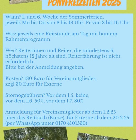 Ponyfreizeit 2025 | © Reiterverein Bissingen e.V. Ponyfreizeit 2025 | © Reiterverein Bissingen e.V.